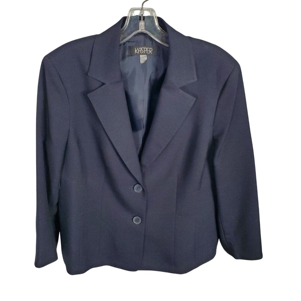 Kasper Size 14 Jacket Blazer Career Classic Two Button Office Lined Shaped Fit